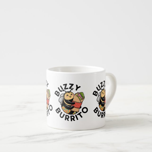 Lustige summende Burrito-Biene Espressotasse (Vorderseite Rechts)