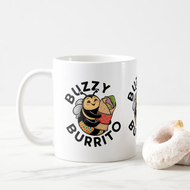 Lustige summende Burrito-Biene  Kaffeetasse (Mit Donut)