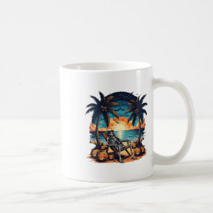 Lustige Summerween-Skeleton-Beach-Party-Halloween- Kaffeetasse