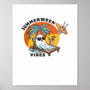 Lustige Summerween-Stimmung Skelett Sommerferien O Poster