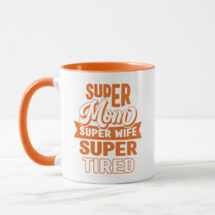 Lustige Super-Mama Orange Tasse