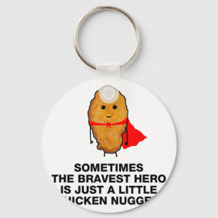 Lustige Superhelden-Hähnchen-Nugget-Hähnchen-Nugge Schlüsselanhänger
