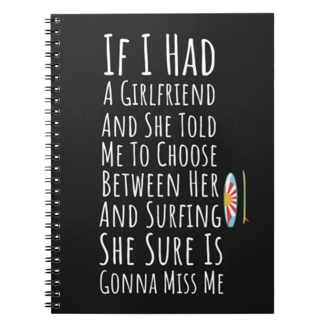 Lustige Surf-Geschenke für Männer Surfer für ihn H Notizblock (Vorderseite)