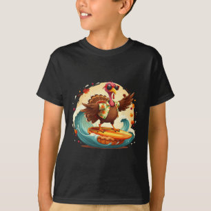 Lustige Surf Hawaiianischer Truthahn Surft Kürbisk T-Shirt