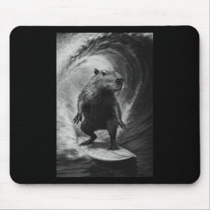 Lustige Surfen Capyra Selfie Surfbrett Strand Tier Mousepad