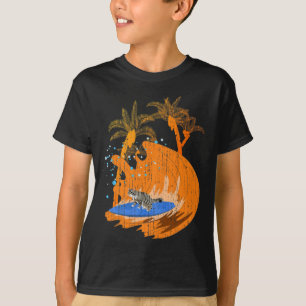 Lustige Surfer-Tier-Katze Surfbrett Ozean Sportwel T-Shirt