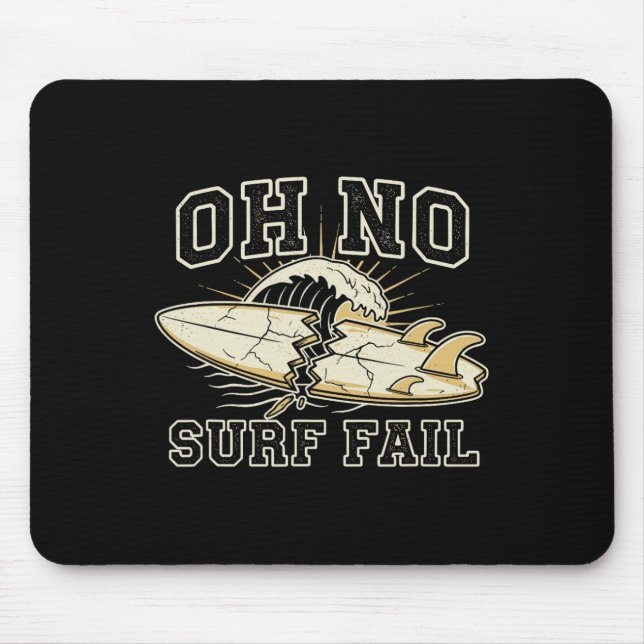 Lustige Surfer-Unfall-Surfboard-Grafik  Mousepad (Vorne)