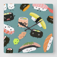 Lustige Sushi-Figuren auf Türkis (anpassbar)