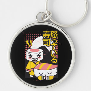 Lustige Sushi Karate Kämpfer Cartoon-Design Schlüsselanhänger