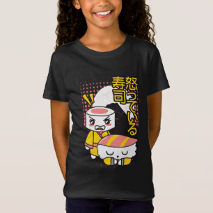 Lustige Sushi Karate Kämpfer Cartoon-Design T-Shirt