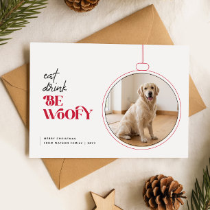 Lustige Süße Familienhaustier-Foto-Hund Weihnachte Feiertagskarte