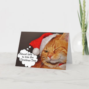 Lustige Süße Fröhliche Weihnachts Feiertags Katzen Feiertagskarte