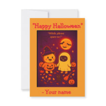 Lustige süße Halloween-Karte für Kinder 2025