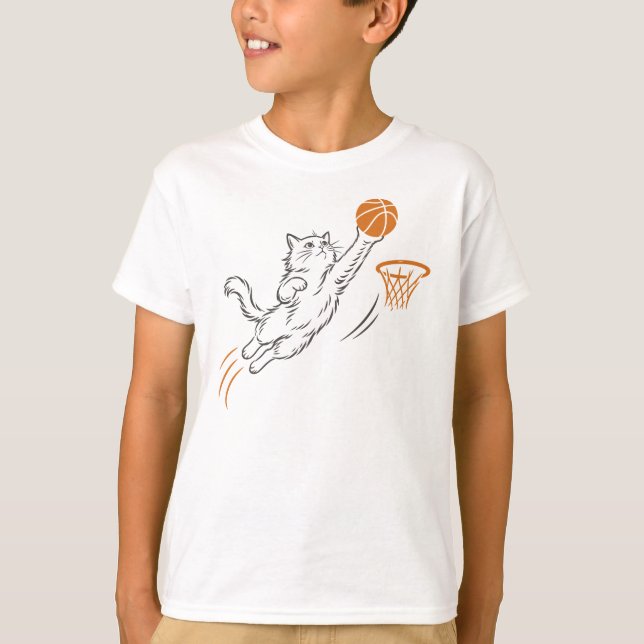 Lustige süße Hoops-Katze T-Shirt (Vorderseite)