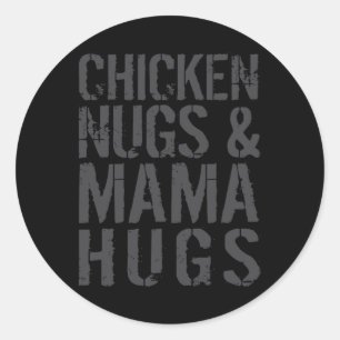 Lustige süße Hühner-Mama-Grafik für Nugget-Liebhab Runder Aufkleber