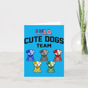 Lustige süße Hunde Usa Welpen Team Karte