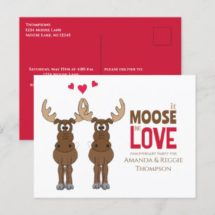 Lustige Süße Jubiläumsfeier Skurriler Elch Postkarte