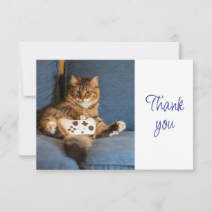 Lustige Süße Katze Kätzchen Gamer Gaming Danke