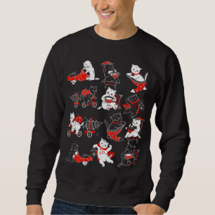 Lustige Süße Katze Mama Kätzchen Katzenliebhaber V Sweatshirt
