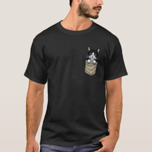 Lustige süße Katze schaut aus einer Tasche heraus T-Shirt