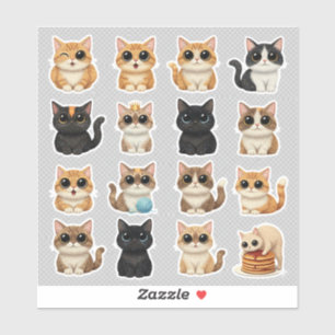 Lustige süße Katzenaufkleber Aufkleber