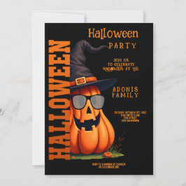 Lustige süße Kürbis-Halloween-Party-Feier Einladung