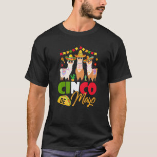 Lustige süße Lamas mit Sombrero Cinco De Mayo M T-Shirt
