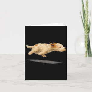 Lustige süße laufende Hund Kunst Hund Malstil Karte