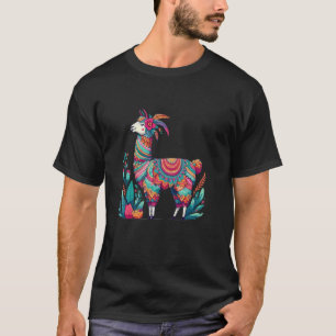 Lustige süße Llama-Mandala-Tierkunst für Frauen T-Shirt