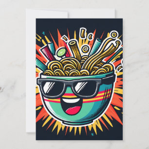 Lustige süße Nudel-Cartoon-Ramen-Schüssel Ankündigung