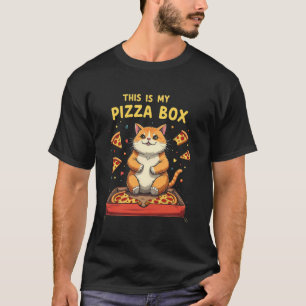 Lustige Süße Pizza Katze Fauler Foodie Humor Kätzc T-Shirt