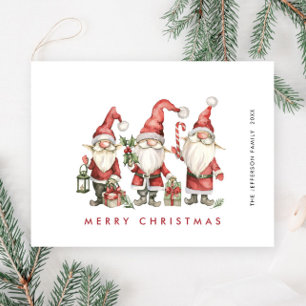 Lustige süße Santa Gnome Weihnachten Feiertag Postkarte