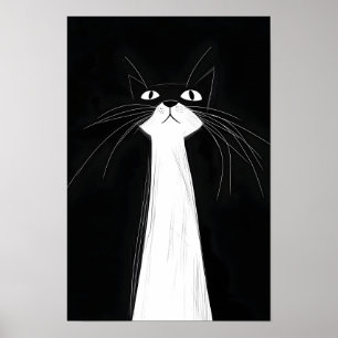 Lustige süße schwarze Katze Poster