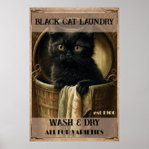 Lustige süße schwarze Katzenwäsche