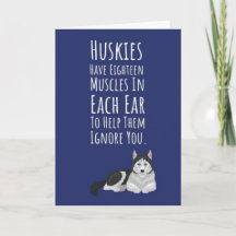 Lustige Süße Sibirische Husky Karten Haustierliebh
