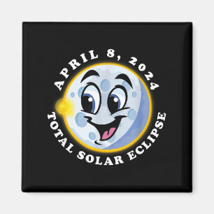 Lustige süße Sonnenfinsternis 8. April Lächelnd Magnet