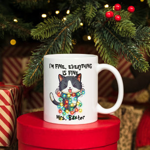 Lustige Süße Verrückte Katze Ich Bin Fein Lichter Kaffeetasse