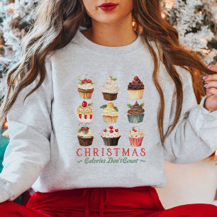 Lustige Süße Vintage Süße Cupcakes Weihnachten Sweatshirt