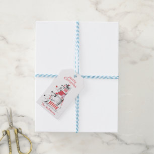 Lustige Süße Weihnachtshunde Frohe Weihnachten  Geschenkanhänger