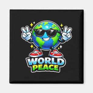 Lustige Süße Welt Frieden Positive Aufmunternde Na Magnet