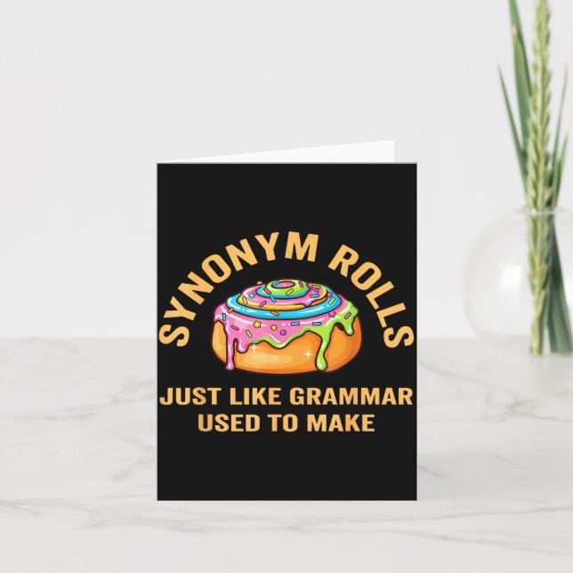 Lustige Synonym Brötchen Scherz Zimtschnecken Gram Karte (Vorderseite)