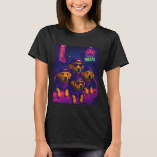 Lustige Synthwave-Gelb-Labrador-Strassencrew T-Shirt