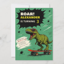 Lustige T-Rex-Dinosaurier-Geburtstags-Einladung