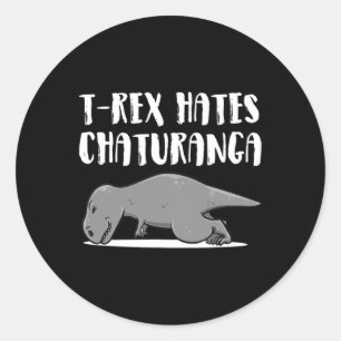 Lustige T-Rex Dinosaurier Yoga Bekleidung Perfekte Runder Aufkleber