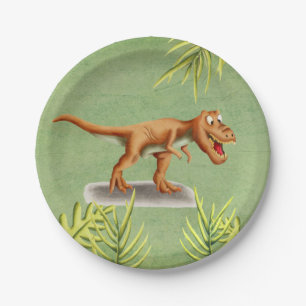 Lustige T-Rex Kinderparty Pappteller