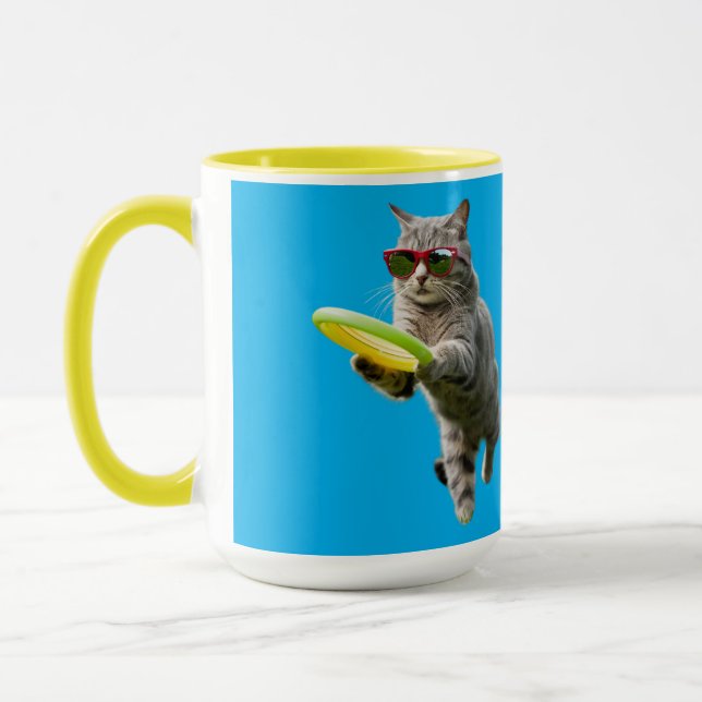 Lustige Tabby-Disc-Golf Tasse (Links)