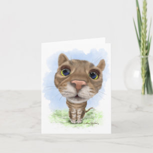 Lustige Tabby-Katze Cartoon Karte