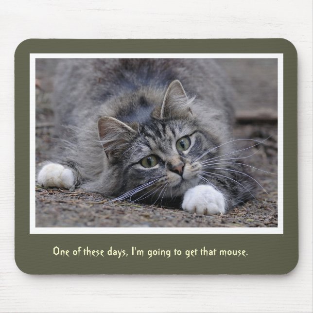 Lustige Tabby-Katze, die geht, diese Mausunterlage Mousepad (Vorne)