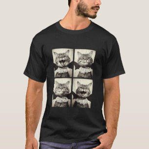 Lustige Tabby-Katze Vampir mit Fledermauskostüm Fe T-Shirt