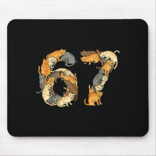 Lustige Tabby-Katzen 6 7 Meme Sechs Sieben Liebe A Mousepad